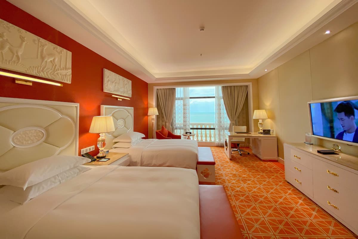 Chambre Deluxe avec lits jumeaux, vue mer | Vue sur la plage/l’océan