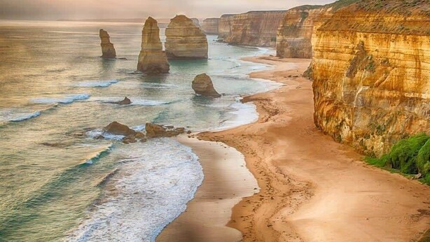 A coastal landscape with cliffs and a beach. - Seaworthy Sanctuary • Stylish Coastal Escape (Jan Juc)