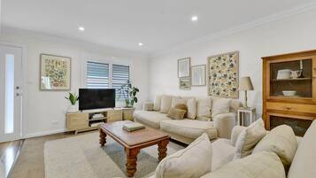 TV, DVD player, books, offices