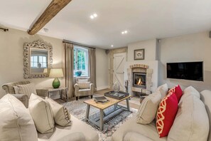 Télévision, cheminée, espaces bureaux