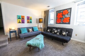 TV, fireplace, offices