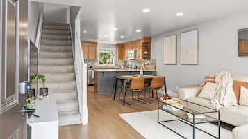 Smart TV, DVD player, books, video library