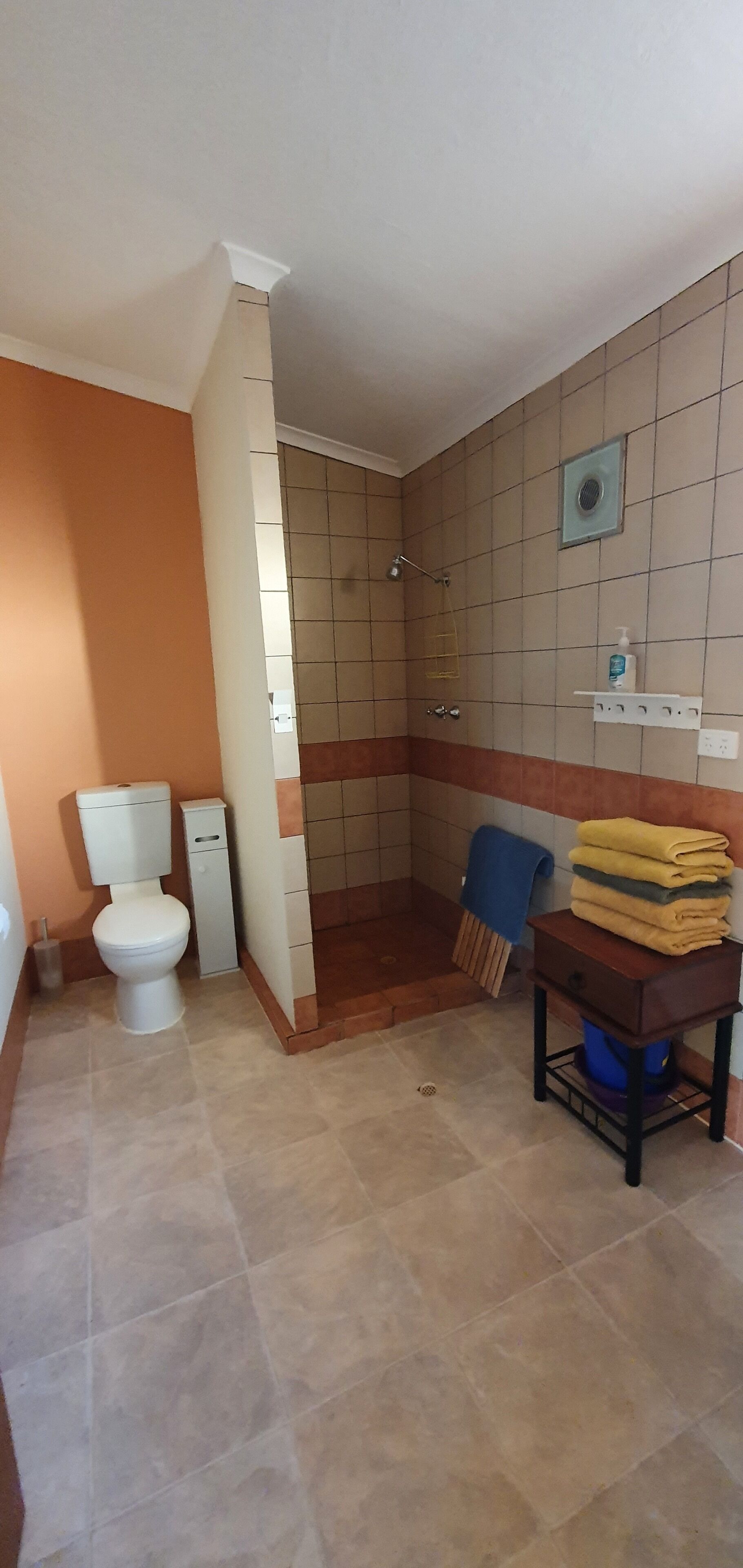 Dusche, Handtücher, Toilettenpapier