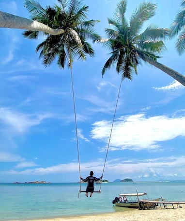 Private beach, white sand