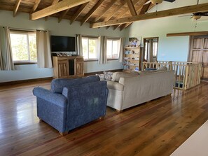 Smart TV, DVD player, books, video library