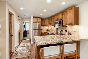 Fridge, microwave, stovetop, dishwasher - Perfect Snowmass Getaway! Walk to Slopes, Shops/Dining, Pool, Hot Tubs, Gas FP, Gym (Snowmass Village)