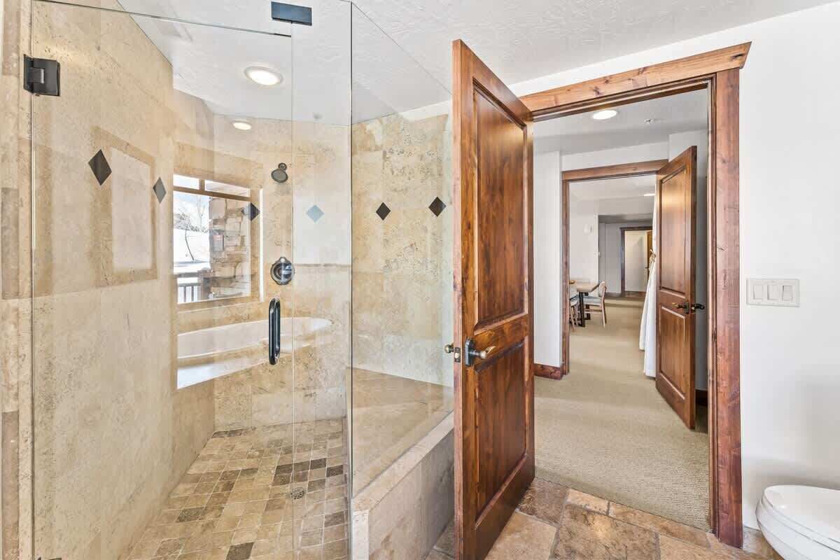 Our showers feature sleek glass panes