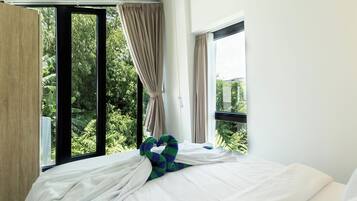 Vila Deluks, 2 kamar tidur, pemandangan sungai | 1 kamar tidur, Wi-Fi gratis, dan seprai linen