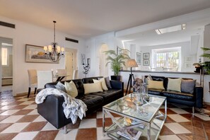 Télévision, cheminée, lecteur de DVD