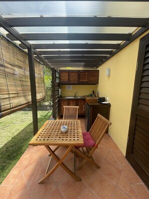 Outdoor dining - Mediterranean Apartment. Private Suite on beautiful property in English Harbour! (English Harbour)