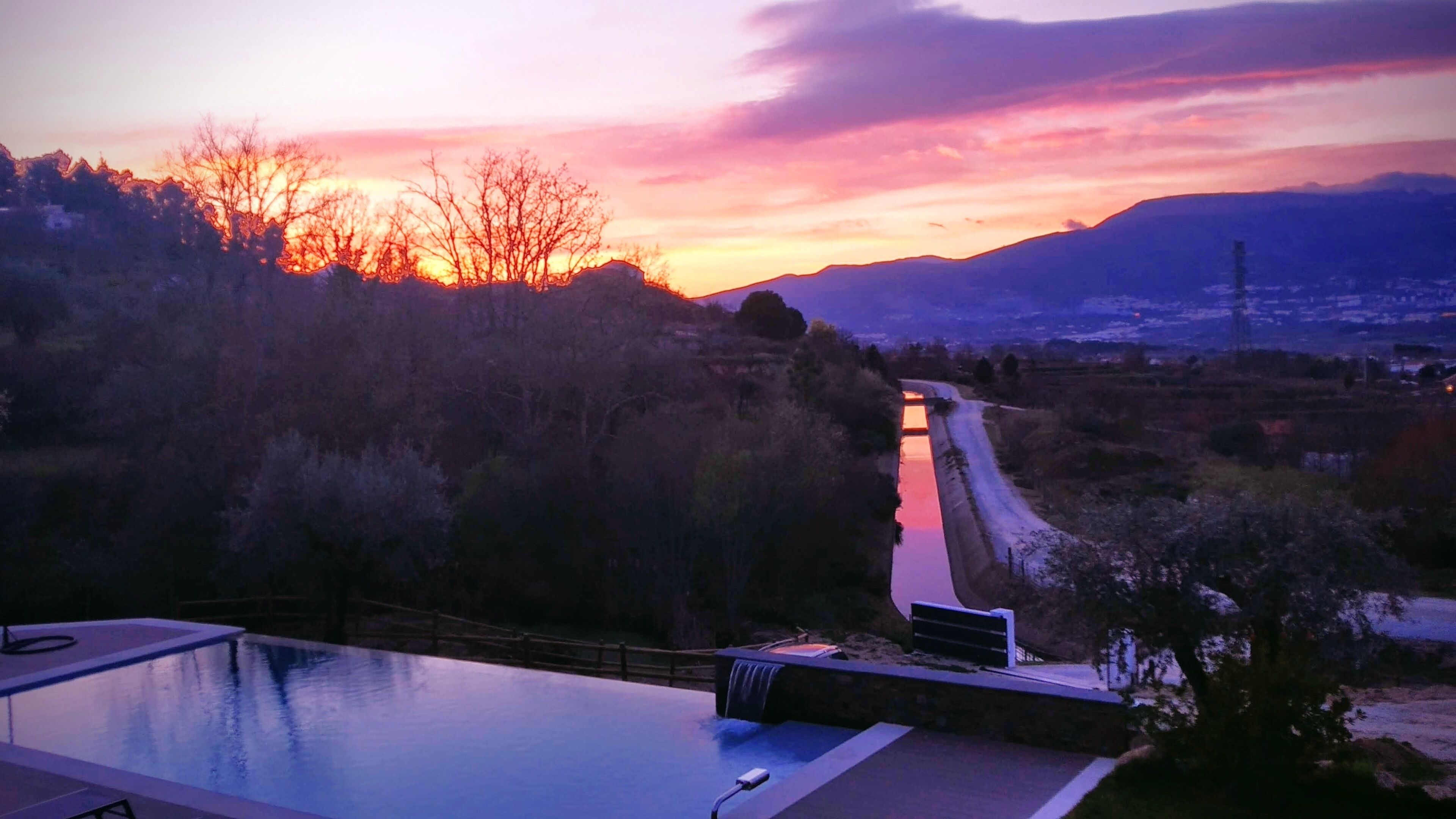 Seasonal outdoor pool, sun loungers
