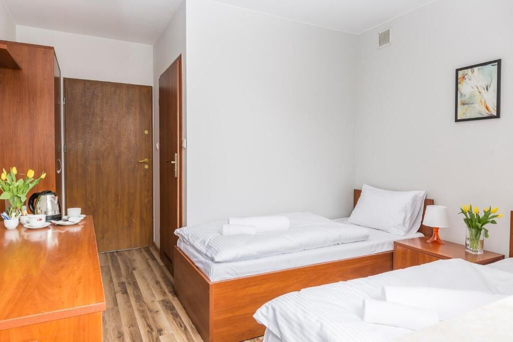 Desk, laptop workspace, free WiFi, bed sheets