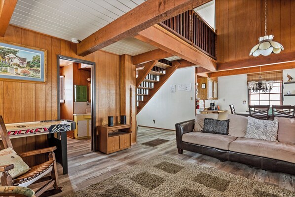 Cabin, Multiple Beds, Patio, Mountain View (Happy Bear Cabin) | Living area | 42-inch flat-screen TV with digital channels, TV - Happy Bear Cabin Hike, Bike & More! (Big Bear Lake)