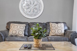 Condo, Multiple Beds, Balcony (Pemby's Place) | Living area | 42-inch flat-screen TV with digital channels, fireplace - Pemby's Place - Perfect for Families! (Branson)