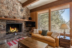 TV, fireplace, DVD player, stereo