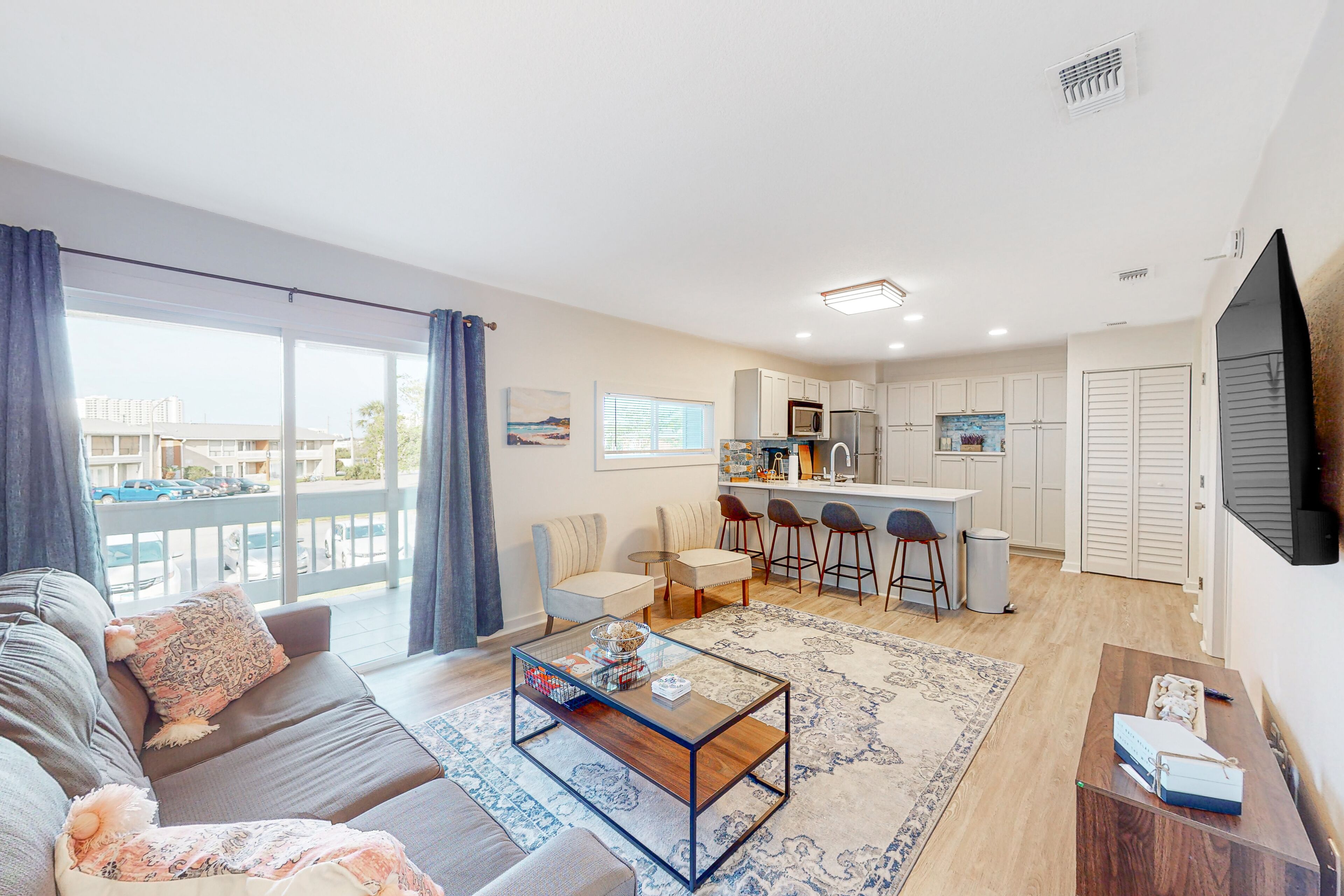 Inviting space with balcony near beach access, private w/d