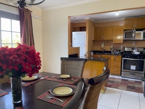 Panoramic Apartment, 2 Bedrooms, Ocean View, Sea Facing | Private kitchen | Fridge, microwave, oven, dishwasher