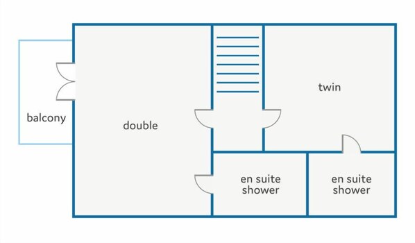 Enjoy a balcony and convenient layout with a double room, twin room, and two en suite showers.