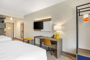 Premium bedding, desk, blackout curtains, iron/ironing board