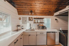 Kühlschrank, Mikrowelle, Herdplatte