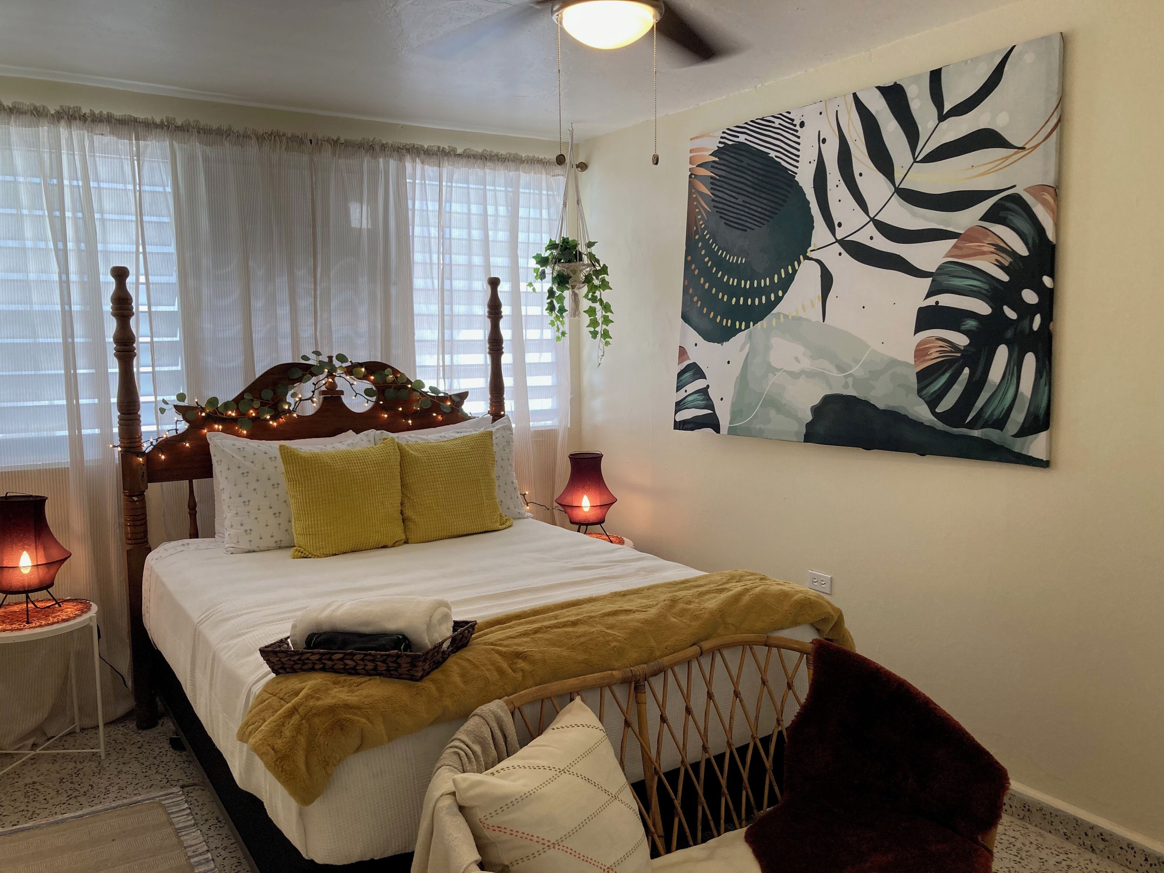 1 habitación y ropa de cama 