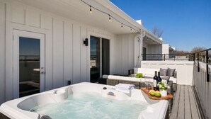 Terrace/patio - Skyline Hot Tub Retreat • Walk to Honky Tonks (Nashville)