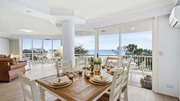 Apartment, 3 Bedrooms, Ocean View | Living area | 23-inch flat-screen TV with cable channels, TV