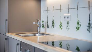 Fridge, oven, stovetop, dishwasher