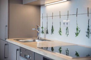 Frigorífico, horno, placa de cocina y lavavajillas