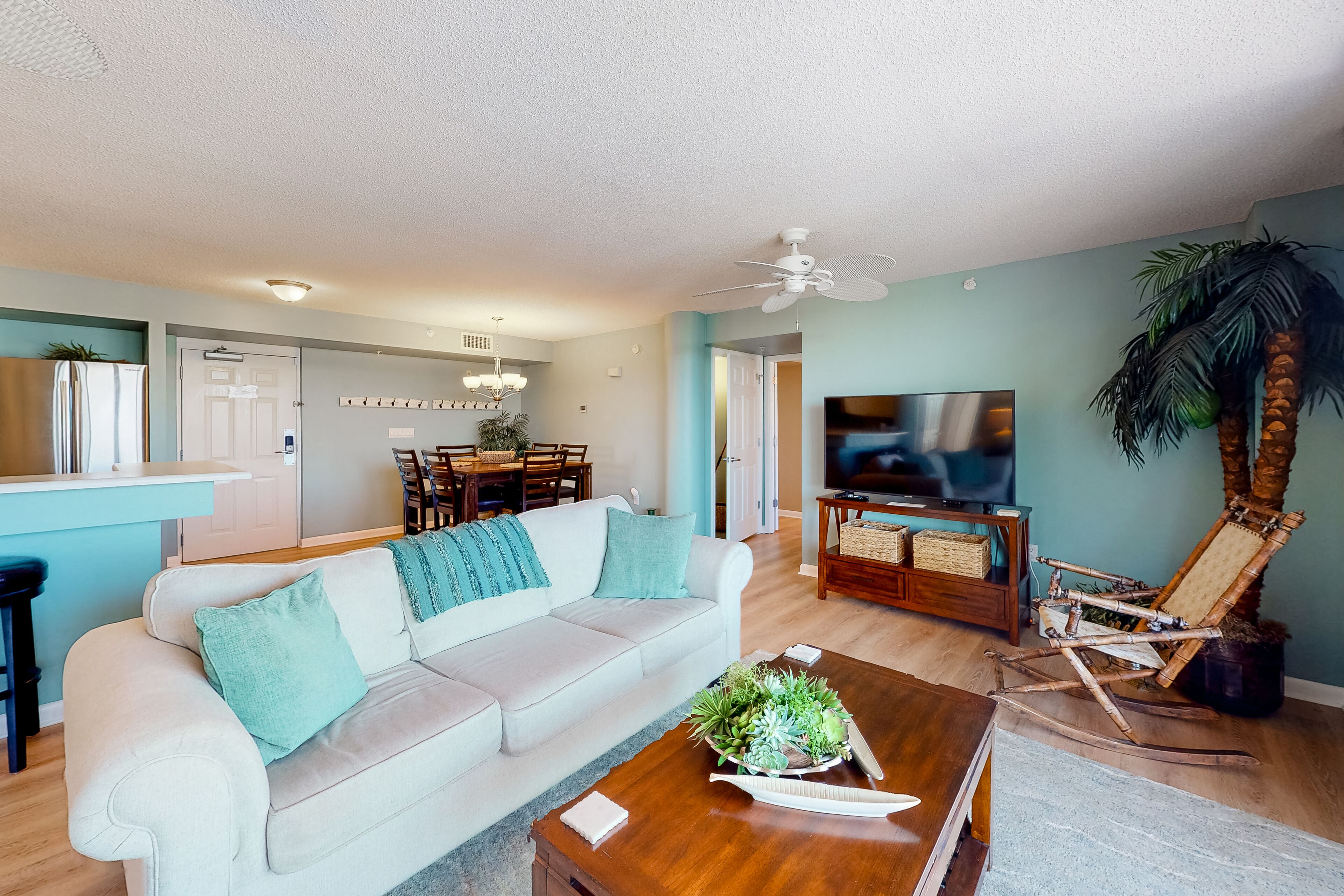 Relaxing Dune Pointe condo with balcony, pool,  full kitchen, & washer/dryer