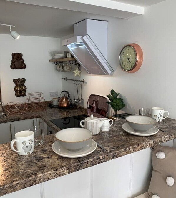 Kühlschrank, Mikrowelle, Ofen, Herdplatte