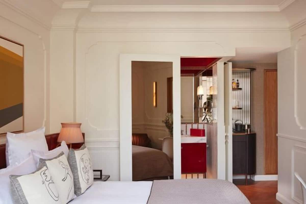 1 dormitorio y ropa de cama de alta calidad