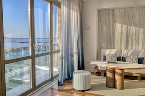 Deluxe Suite, Sea View (200m from the Main Hotel) | Premium bedding, minibar, in-room safe, soundproofing