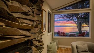 TV, fireplace, video games, books