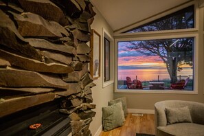 TV, fireplace, video games, books