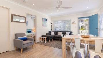 TV, DVD player, stereo