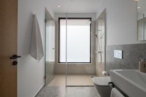 Douche, sèche-cheveux, serviettes fournies, papier toilette