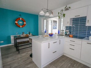 Fridge, dishwasher, electric kettle, toaster