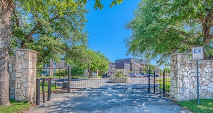 Beautiful condo on the Guadalupe River in downtown New Braunfels with a pool.