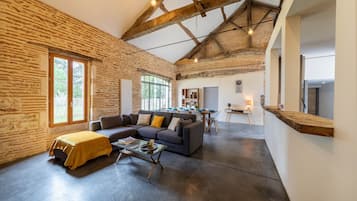 Televisión y chimenea