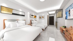 Comfort Twin Room | Premium bedding, down comforters, blackout drapes, free WiFi - Foshan Laide Apartment (Foshan)