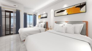Comfort Twin Room | Premium bedding, down comforters, blackout drapes, free WiFi - Foshan Laide Apartment (Foshan)