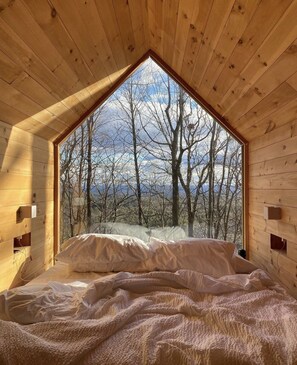 Comfort Cabin, 1 King Bed, Mountainside | 1 bedroom, premium bedding, pillow-top beds, laptop workspace - Gather Greene (Coxsackie)
