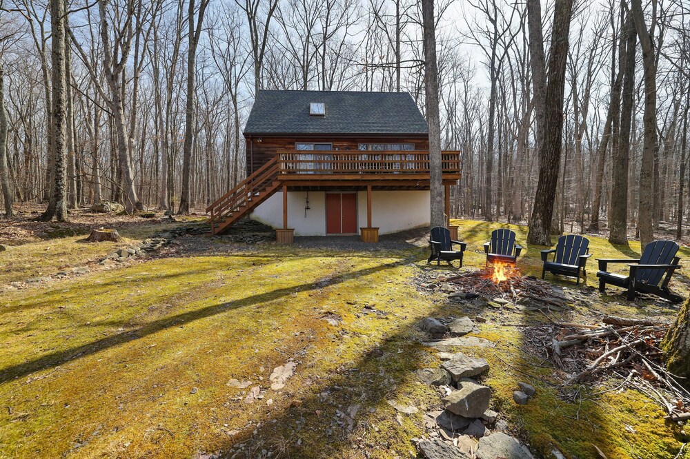 Secluded Lakefront Cabin in the woods with firepit