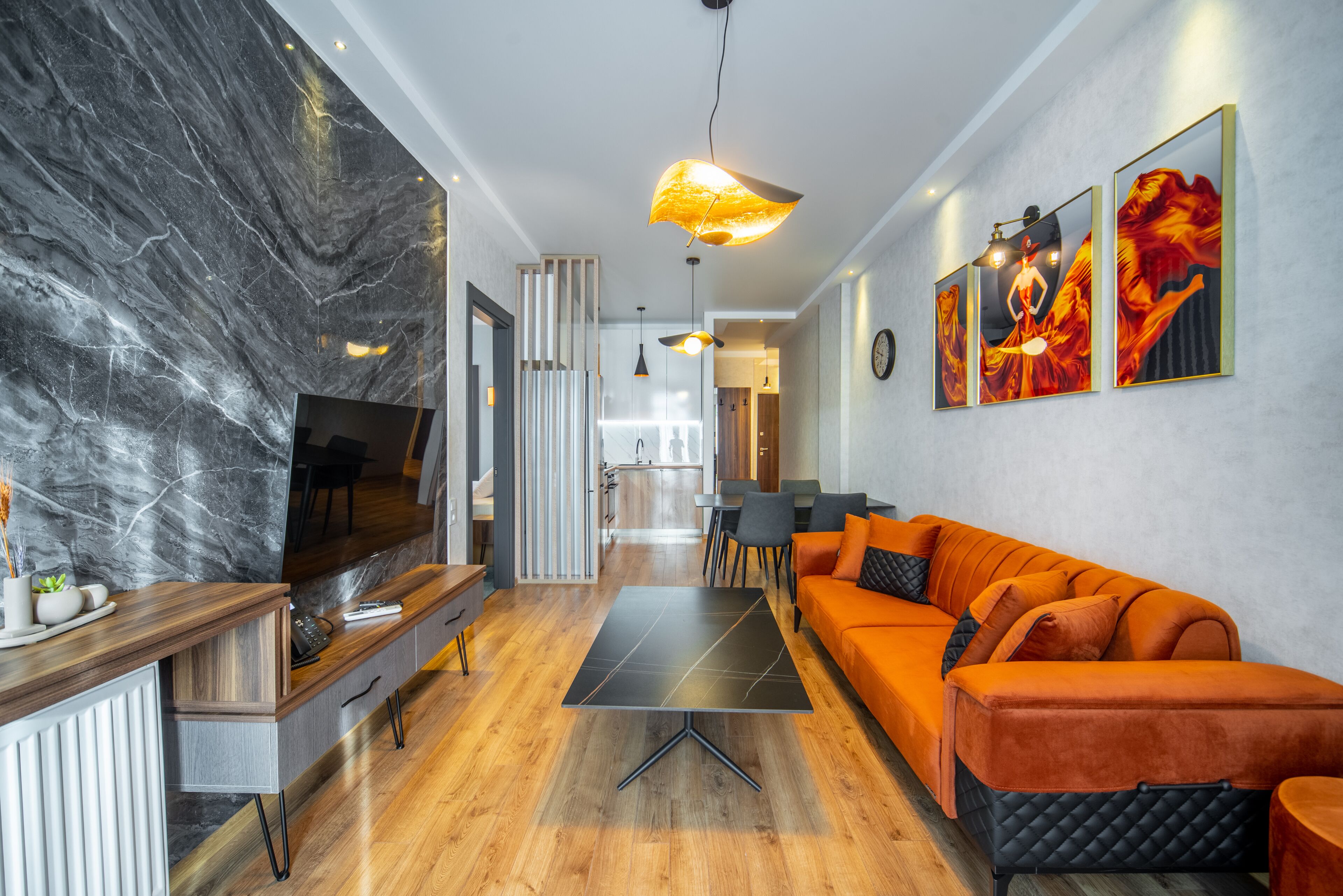 Family Apartment, Non Smoking | Living area | Flat-screen TV
