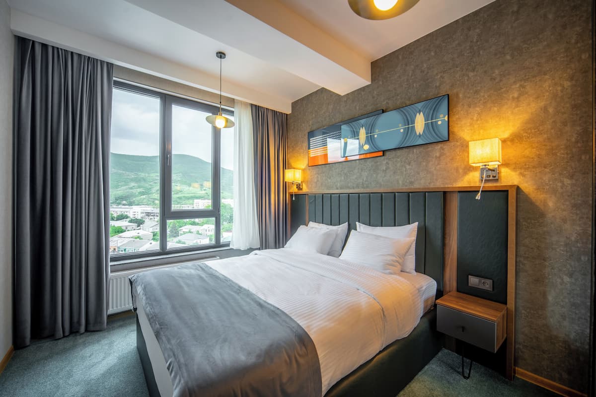 Hypo-allergenic bedding, laptop workspace, soundproofing