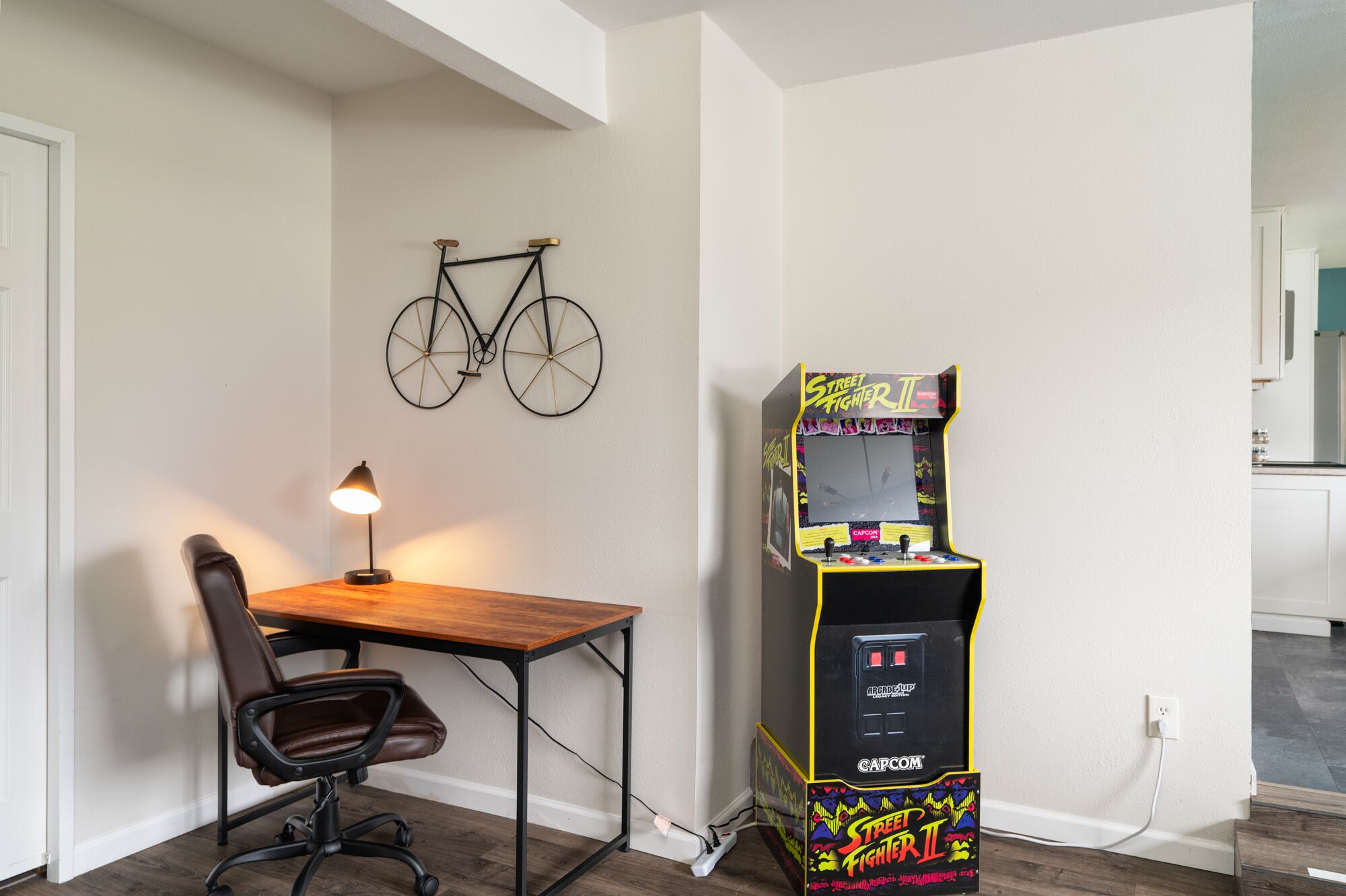 For those folks trying to work from home, great desk area. Street fighter too!