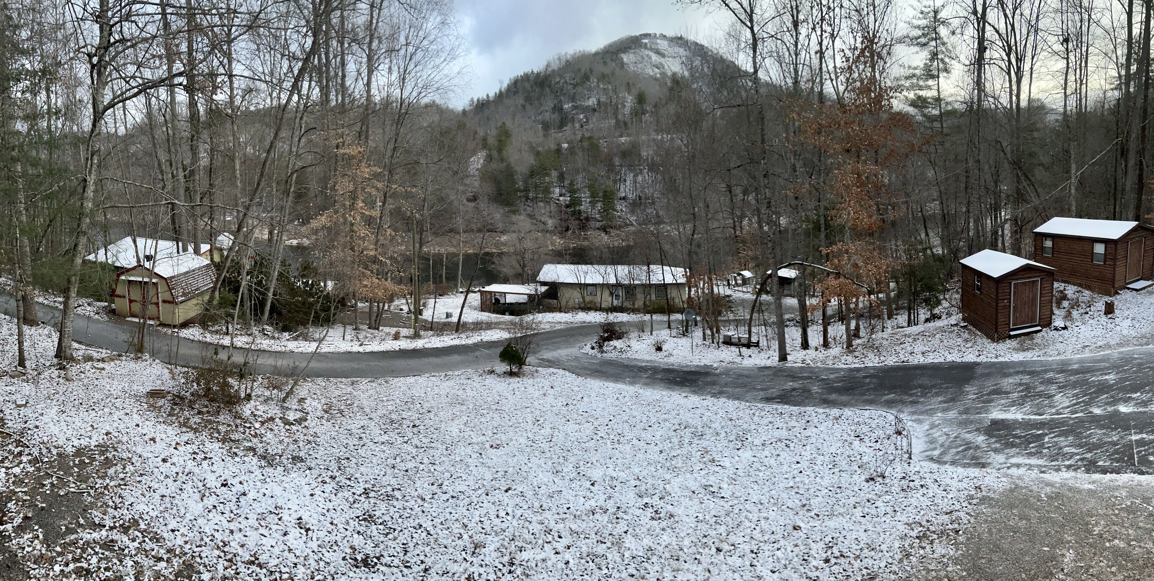 Home with huge front porch and lake views
