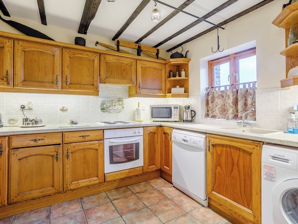 Dishwasher, high chair, cookware/dishes/utensils