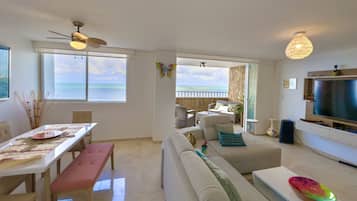 Smart TV, video games, music library, stereo